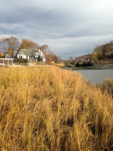 Pickman Marsh, Salem, MA. View of the river leading to the bay. 